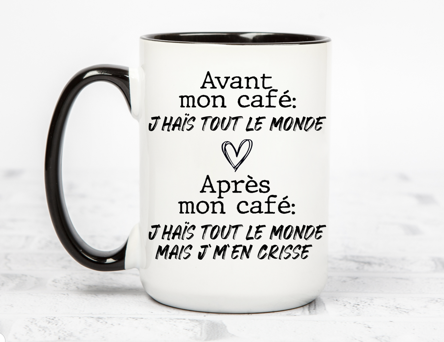 Avant et après mon café