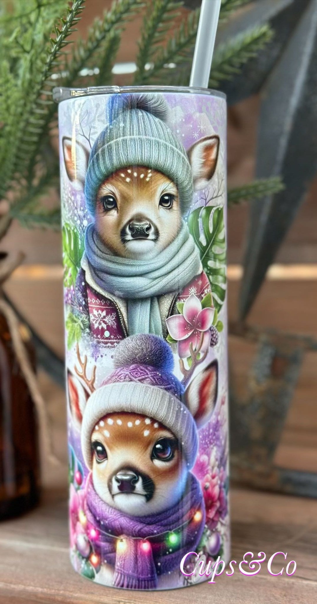 Chevreuil d'hiver avec tuques