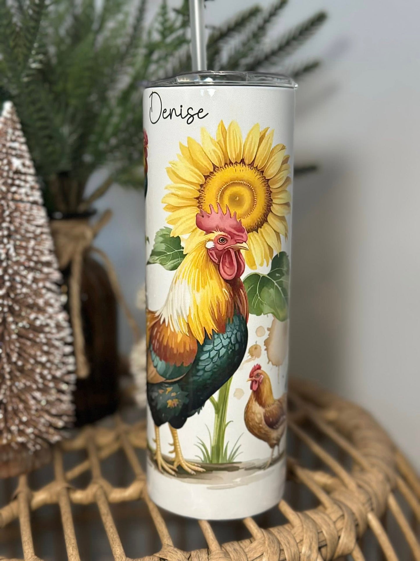 Coq et tournesol