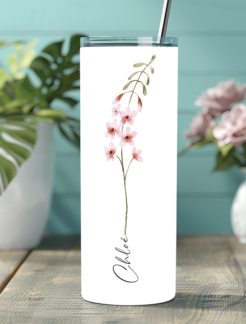 Petite fleur rose et tige