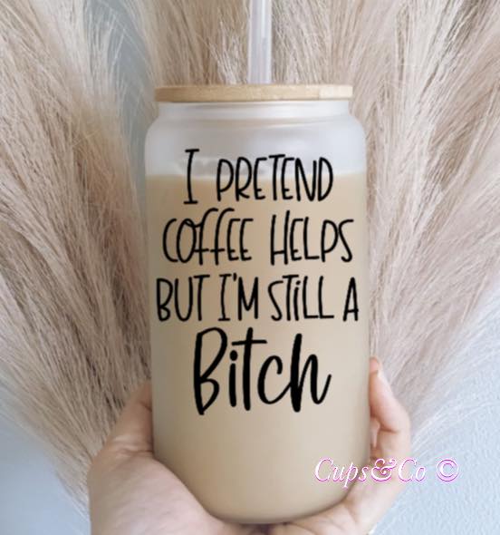 Gobelet bamboo givré en verre 16 oz