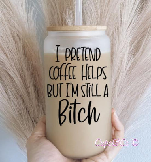 Gobelet bamboo givré en verre 16 oz