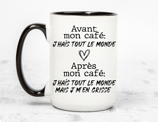 Avant et après mon café