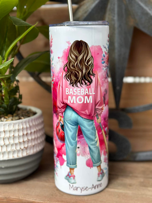 Baseball mom cheveux brun