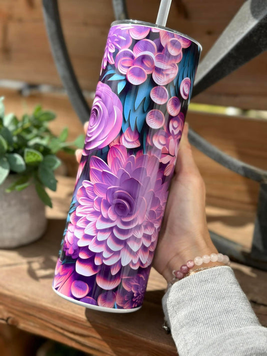Fleur 3D mauve