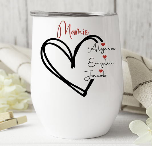 Coeur avec noms