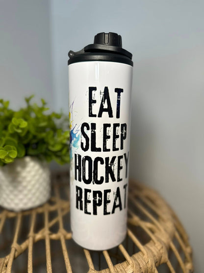 Eat sleep hockey splash de couleur