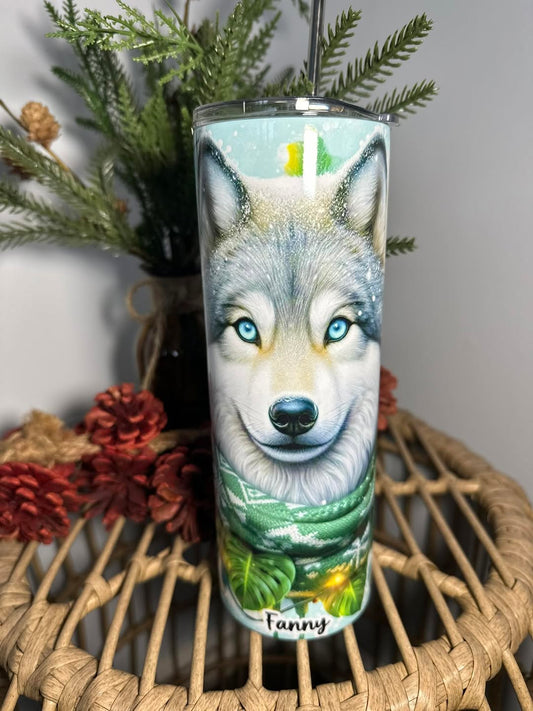 Loup et monstera
