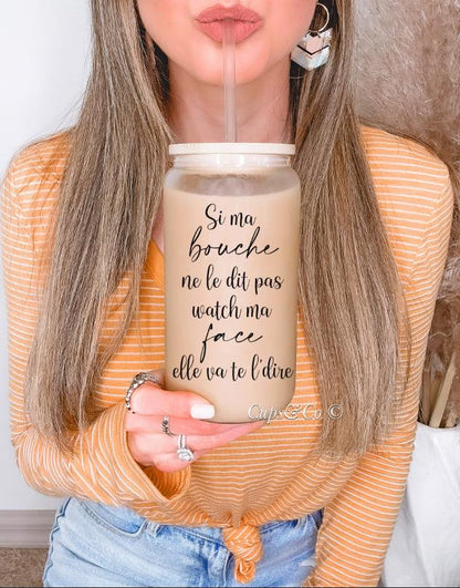 Gobelet bamboo givré en verre 16 oz