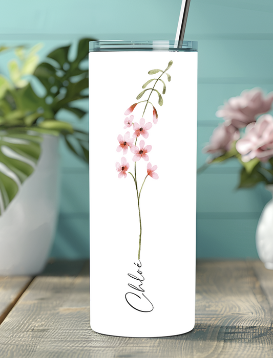 Petite fleur rose et tige