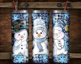 Bonhomme de neige bleu