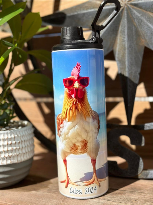 Poule à la plage