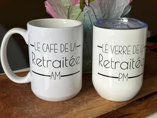 Duo retraitée - Verre isotherme & tasse en céramique