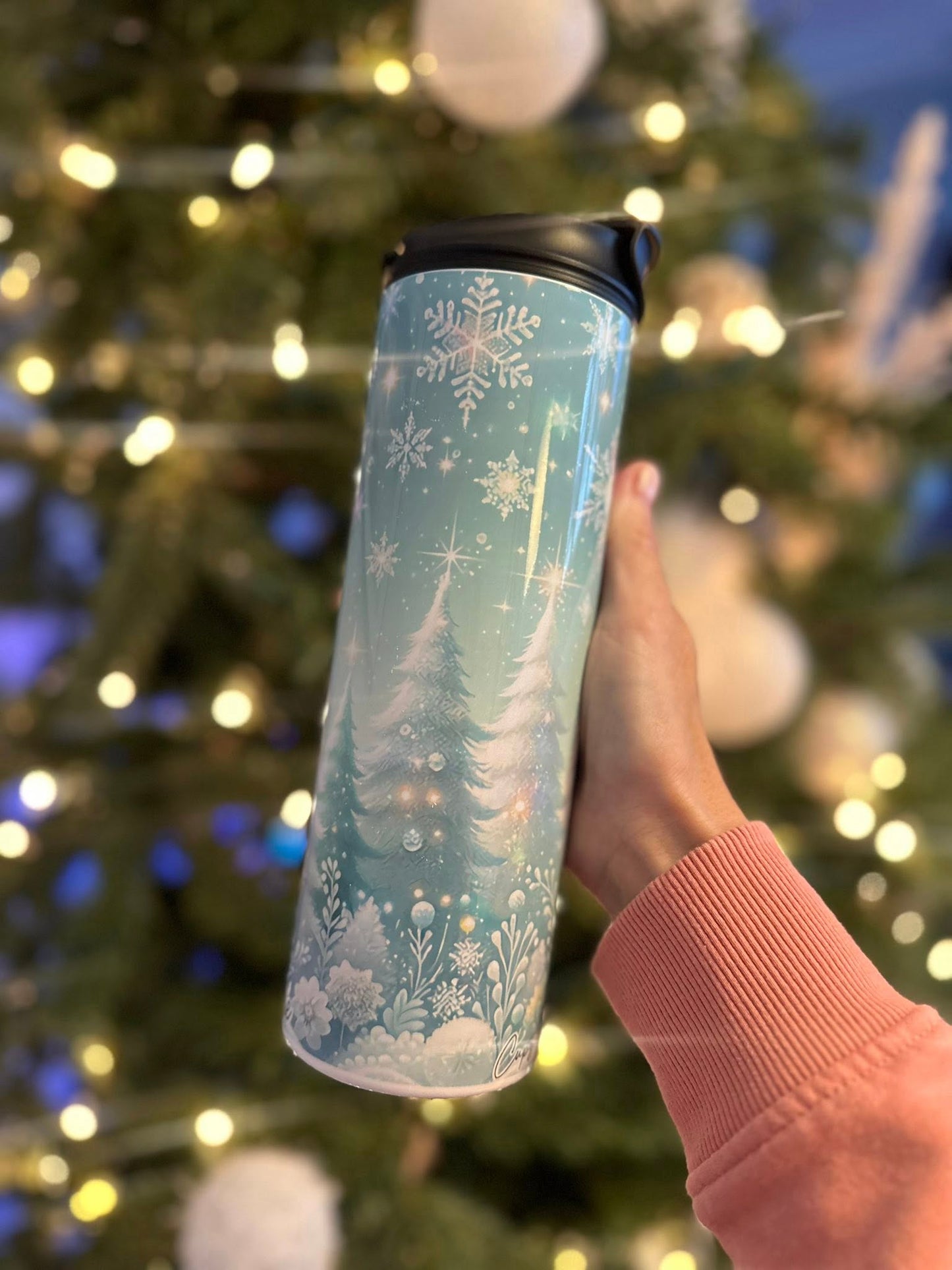 sapin de Noël teinte bleu